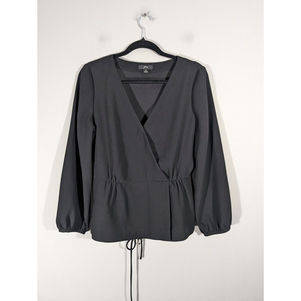 J. Crew Black Wrap Blouse
